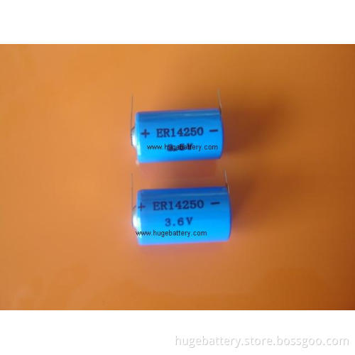 Er14250 3.6V Size 1/2AA 1200mAh Li-Soci2 Battery 1/2AA 1.2ah Primary Batteries Er14250